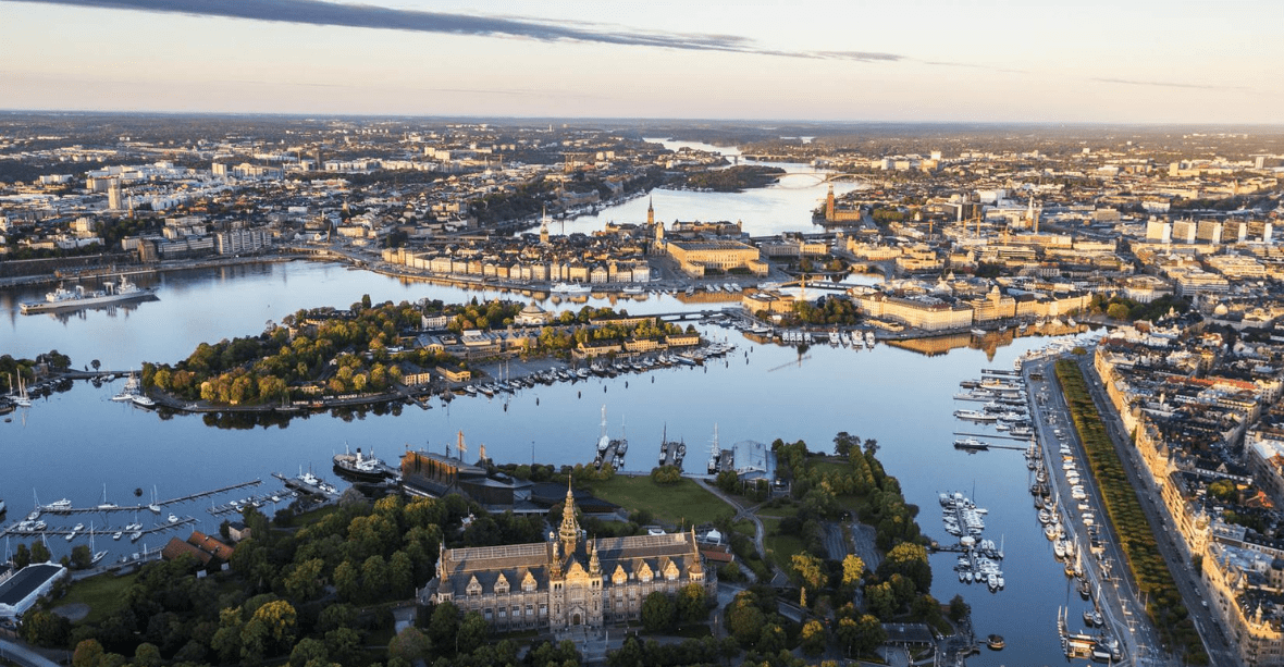 Vue du ciel de Stockholm en Suède