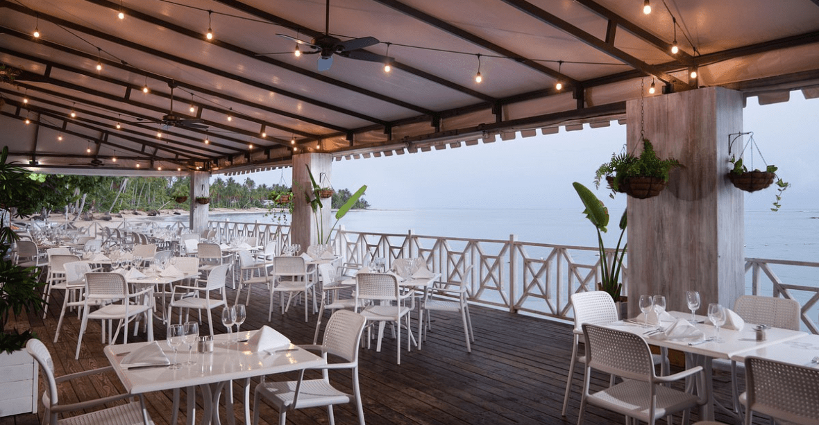 terrasse restaurant Hotel Bahia Principe grand el portillo vue mer - République dominicaine