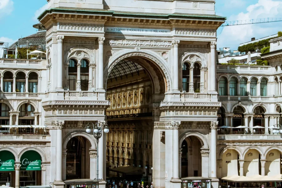 l'enrtrée de la galerie Vittorio Emmanuele