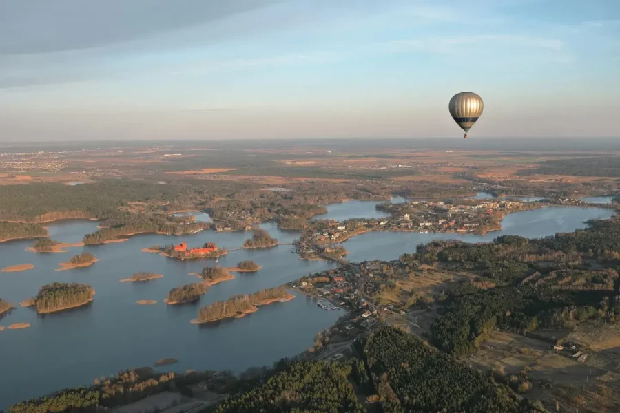 Paysage vu d'en haut à Trakai, Lituanie