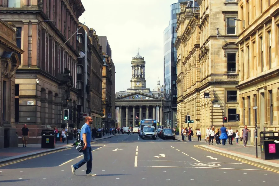 Scène de Rue Victorienne à Glasgow