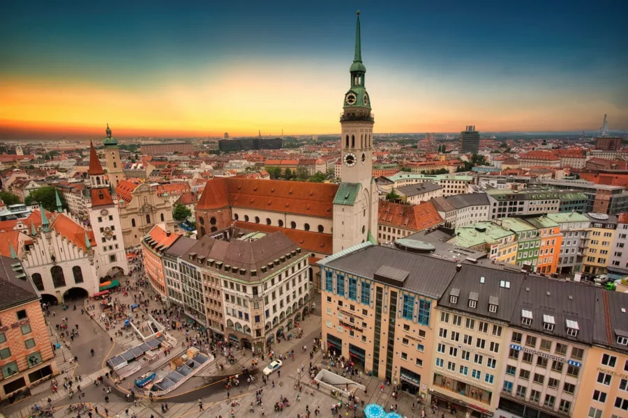 Vue aérienne de Munich, Allemagne