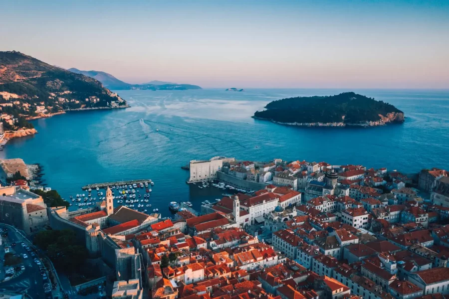 Vue du ciel de Dubrovnik, Croatie