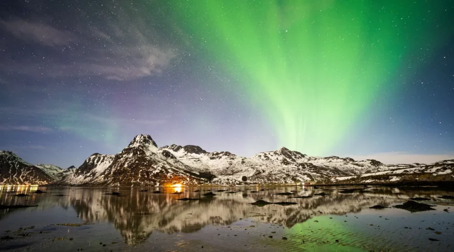 Aurores boréales, Lofoten, Norvège