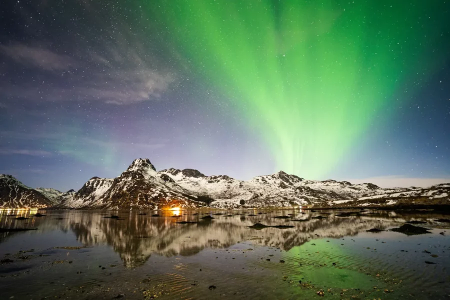 Aurores boréales, Lofoten, Norvège