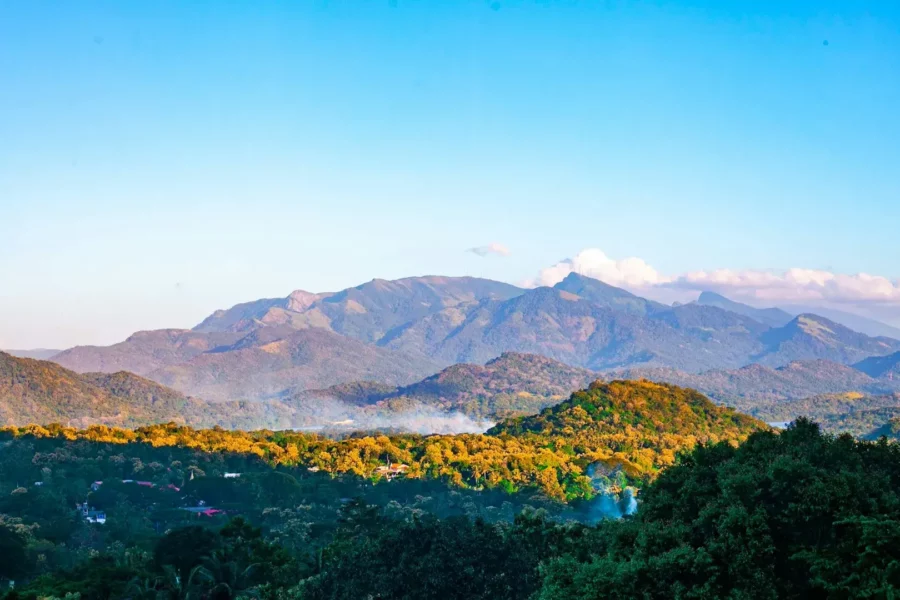 Forêt tropicale et montagne depuis Matale, Sri Lanka