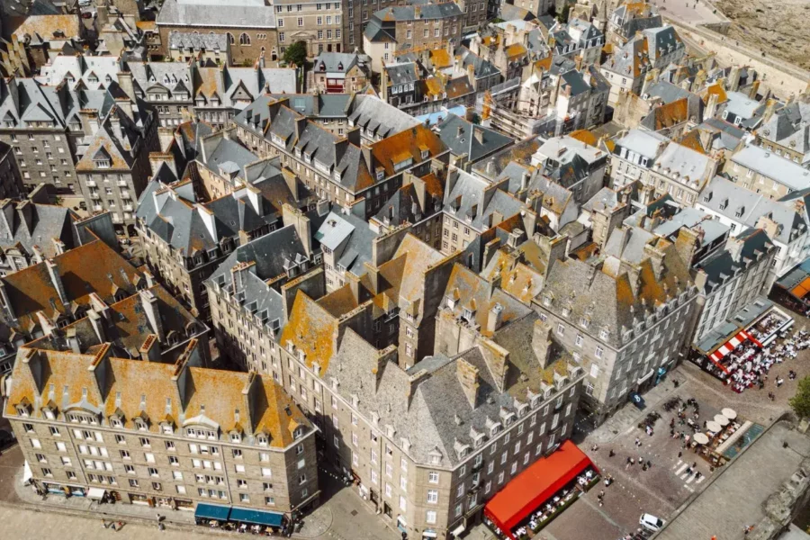Vue aérienne de Saint-Malo, France