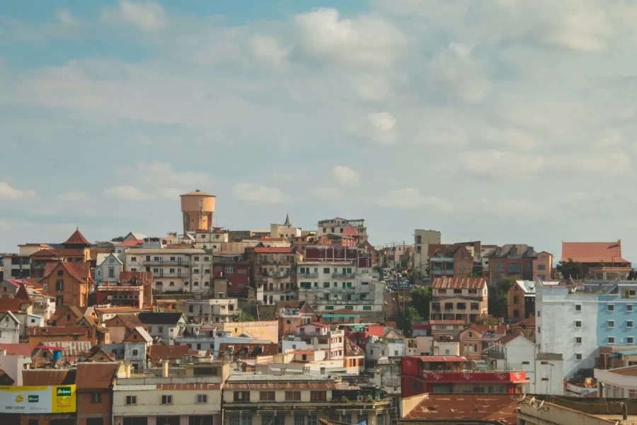 Vue sur les habitations à Antananarivo, Madagascar