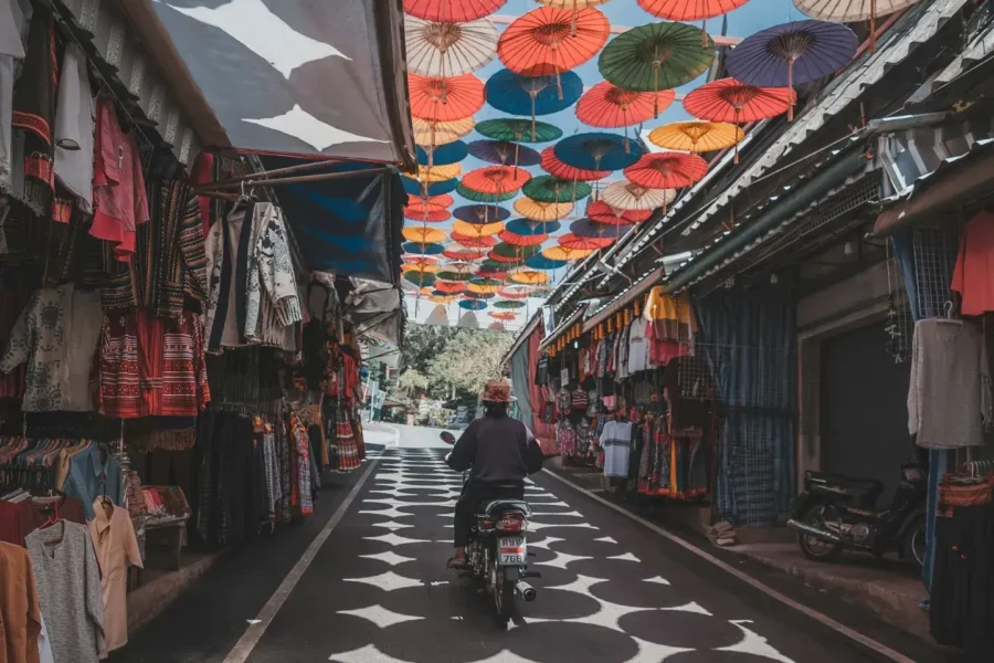 Avenue Colorée à Chiang Mai, Thaïlande