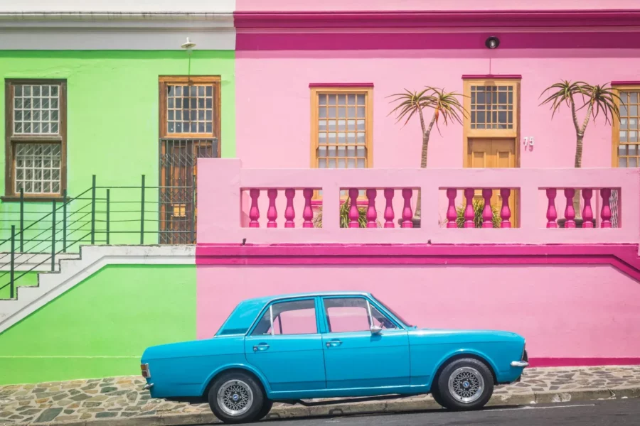Bâtiments colorés de Bo-Kaap, Afrique du Sud