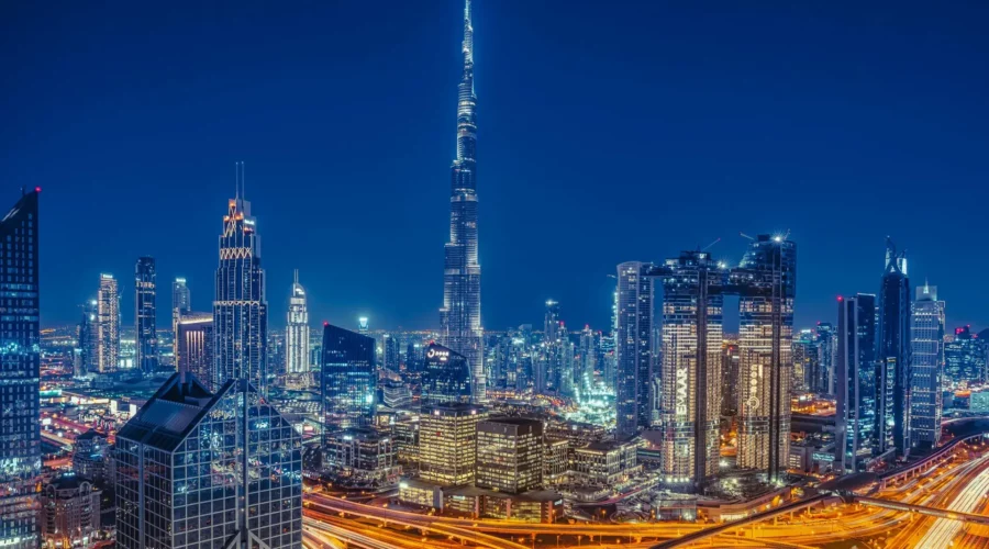Centre de Dubaï de Nuit