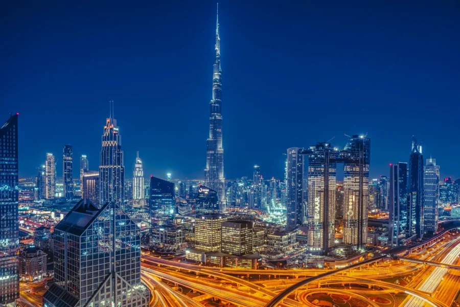 Centre de Dubaï de Nuit