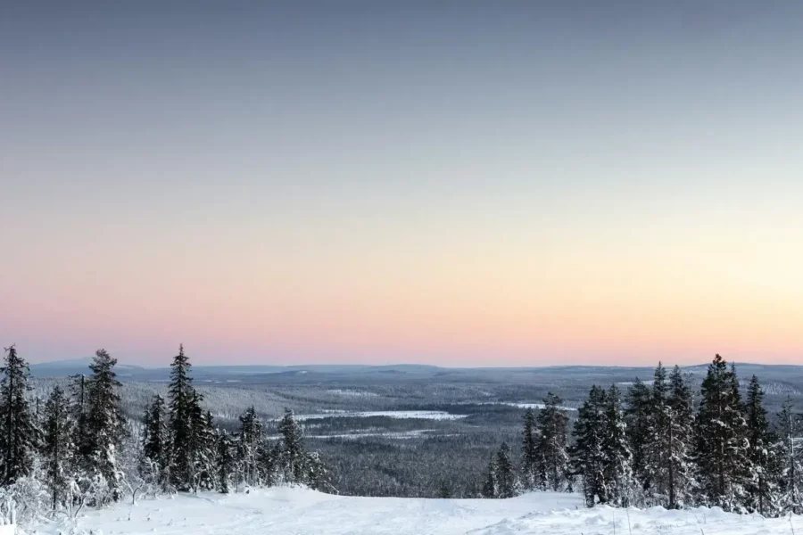 Panorama du Paysage Enneigé de Levi, Finlande