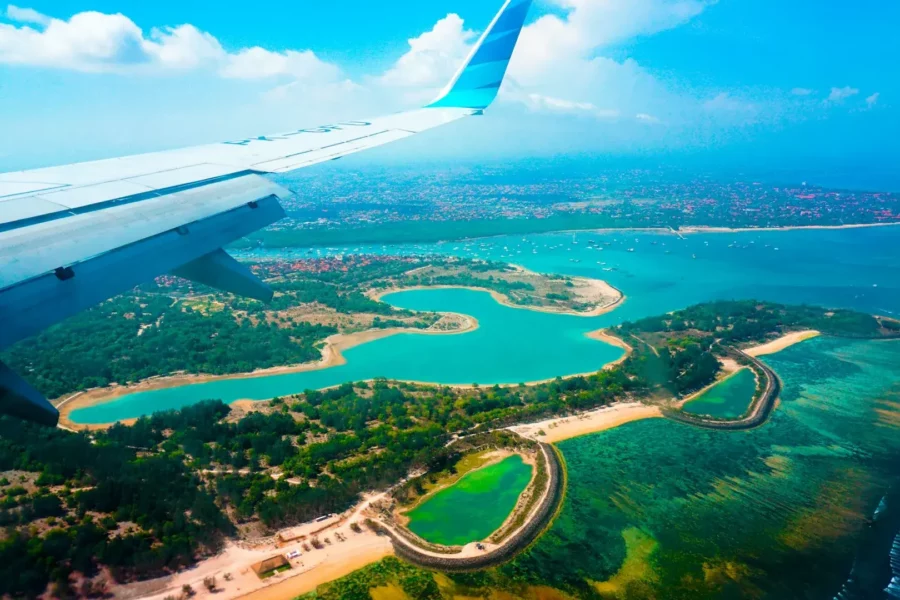Vue aérienne de Denpasar, Bali