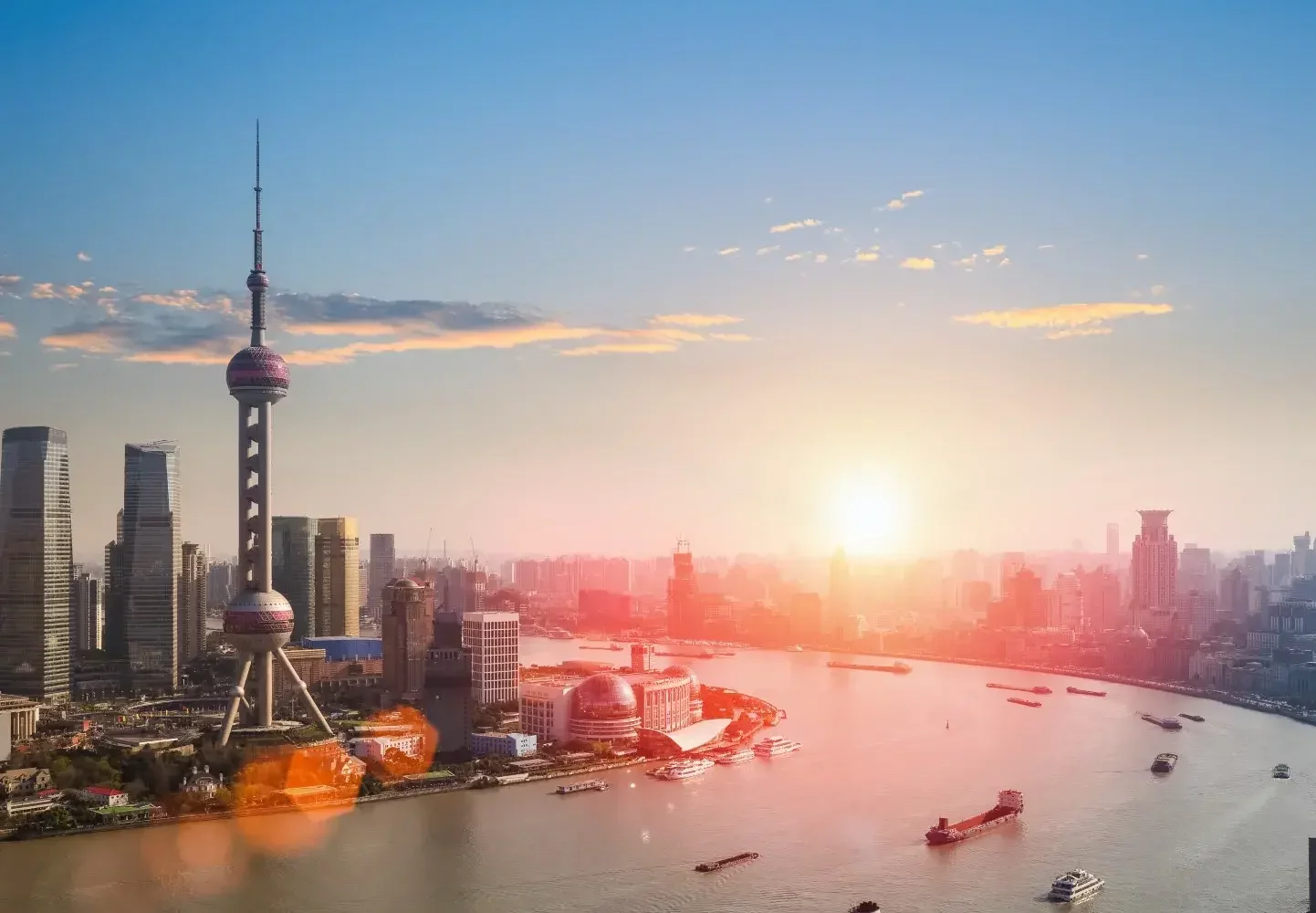 Vue aérienne de Shanghai, Chine