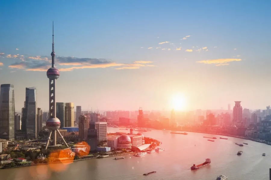Vue aérienne de Shanghai, Chine