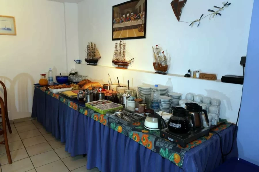 Espace petit-déjeuner hôtel Kalma Santorin